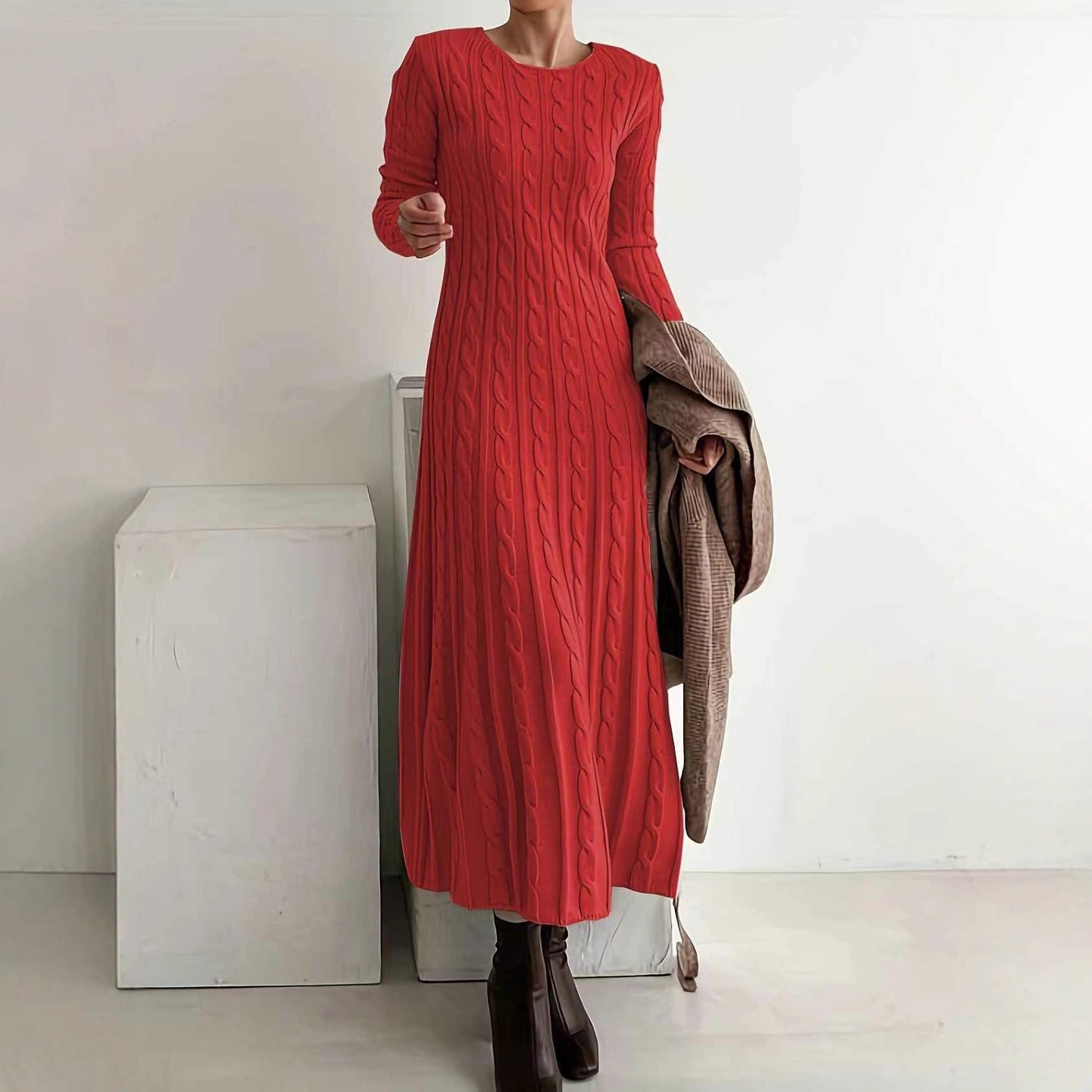 Vestido midi de punto