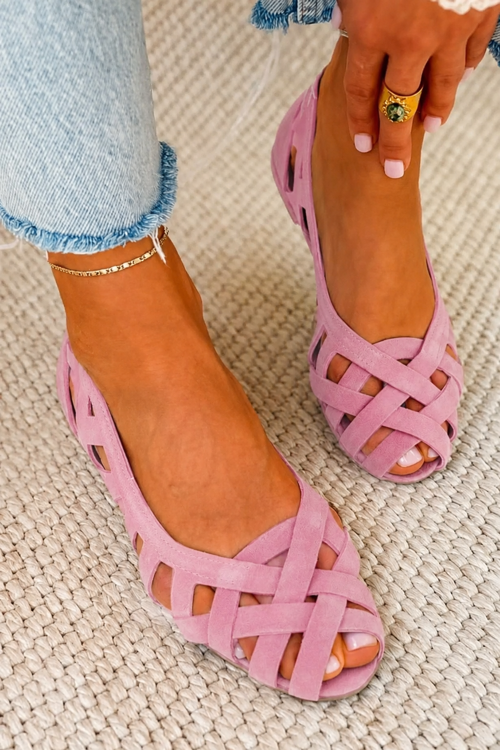 Sandalias Planas Trenzadas de Colores
