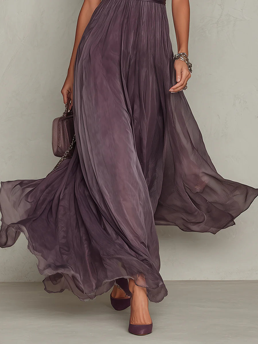 Vestido elegante de chiffon fluido