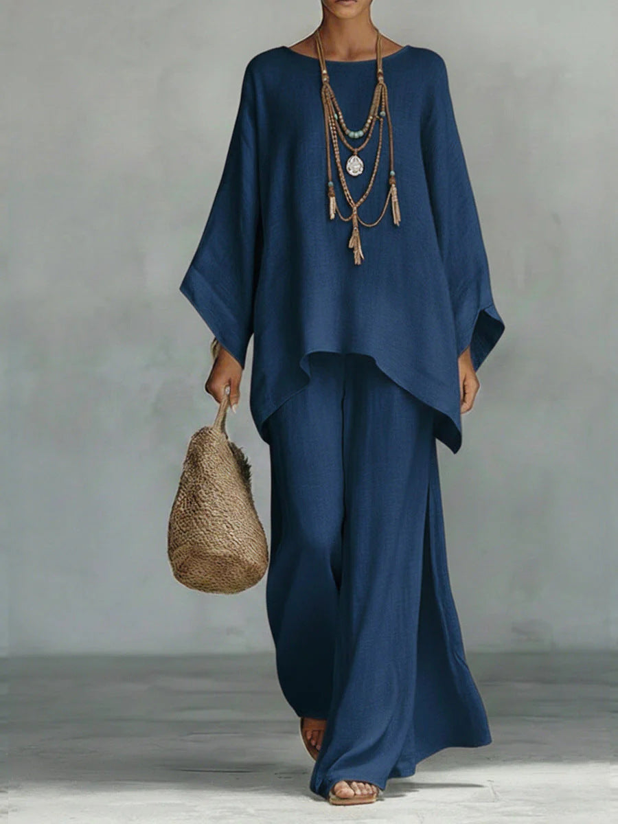 Conjunto de lino elegante y fluido