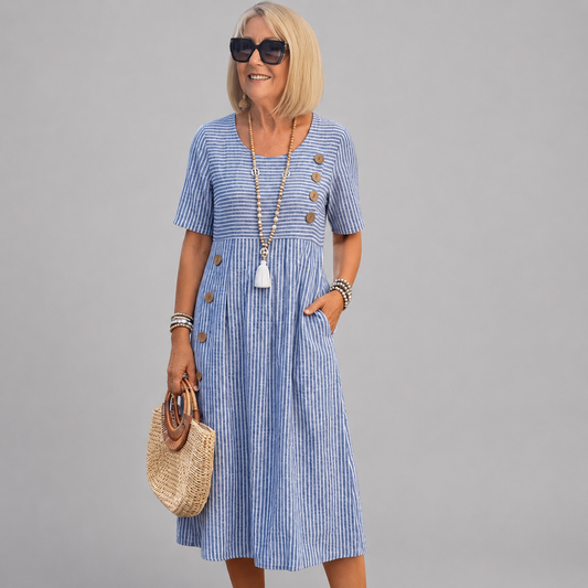 Vestido midi a rayas