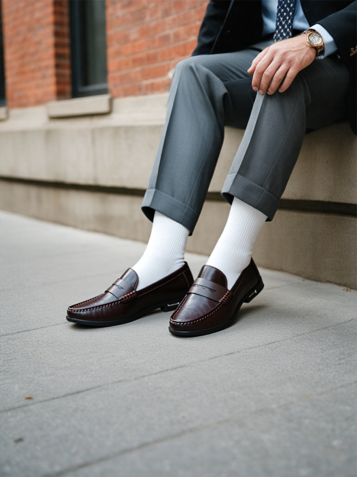 Elegantes mocasines de piel de primera calidad