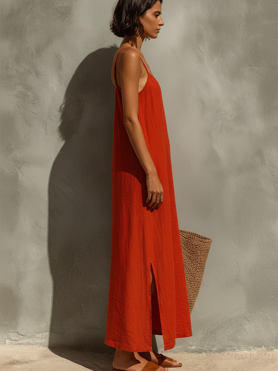 Vestido boho fluido de algodón