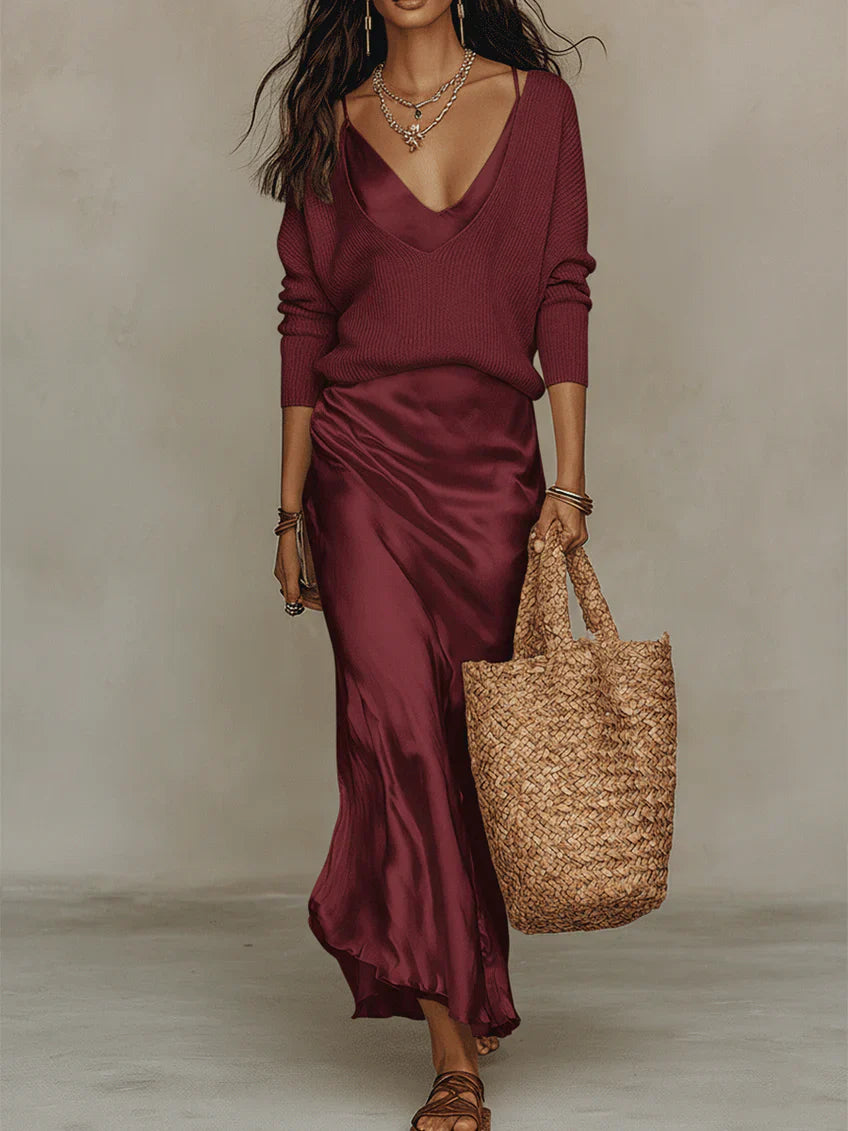 Vestido Midi Satinado
