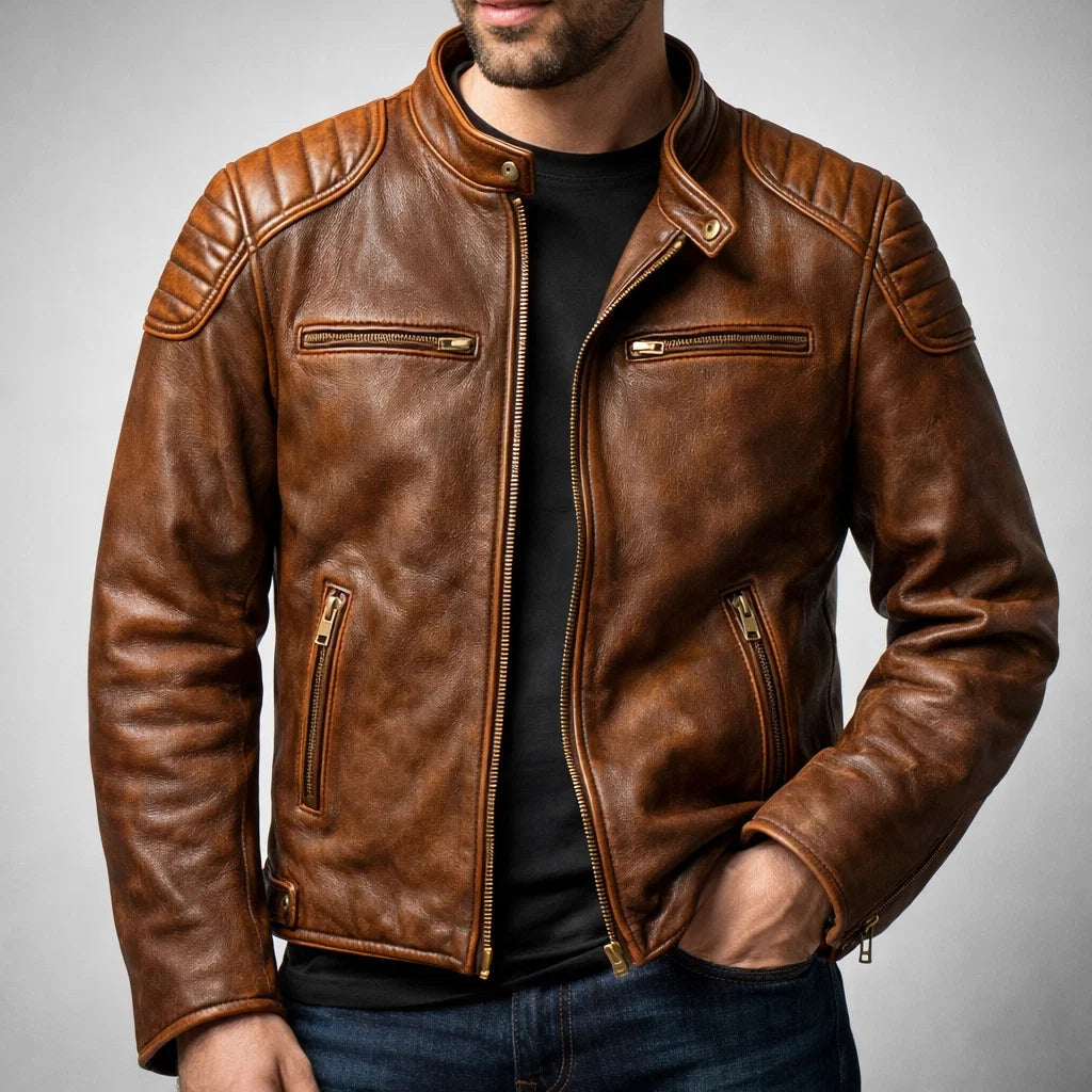 Chaqueta de cuero informal