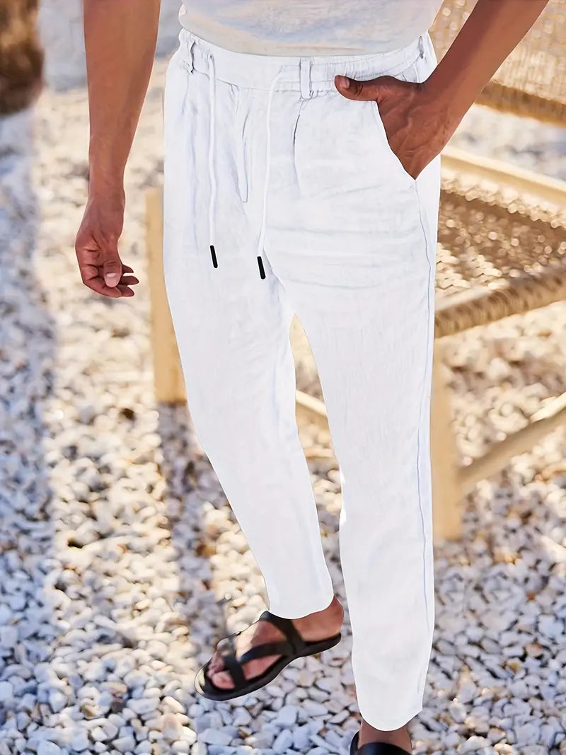 Elegantes pantalones de lino