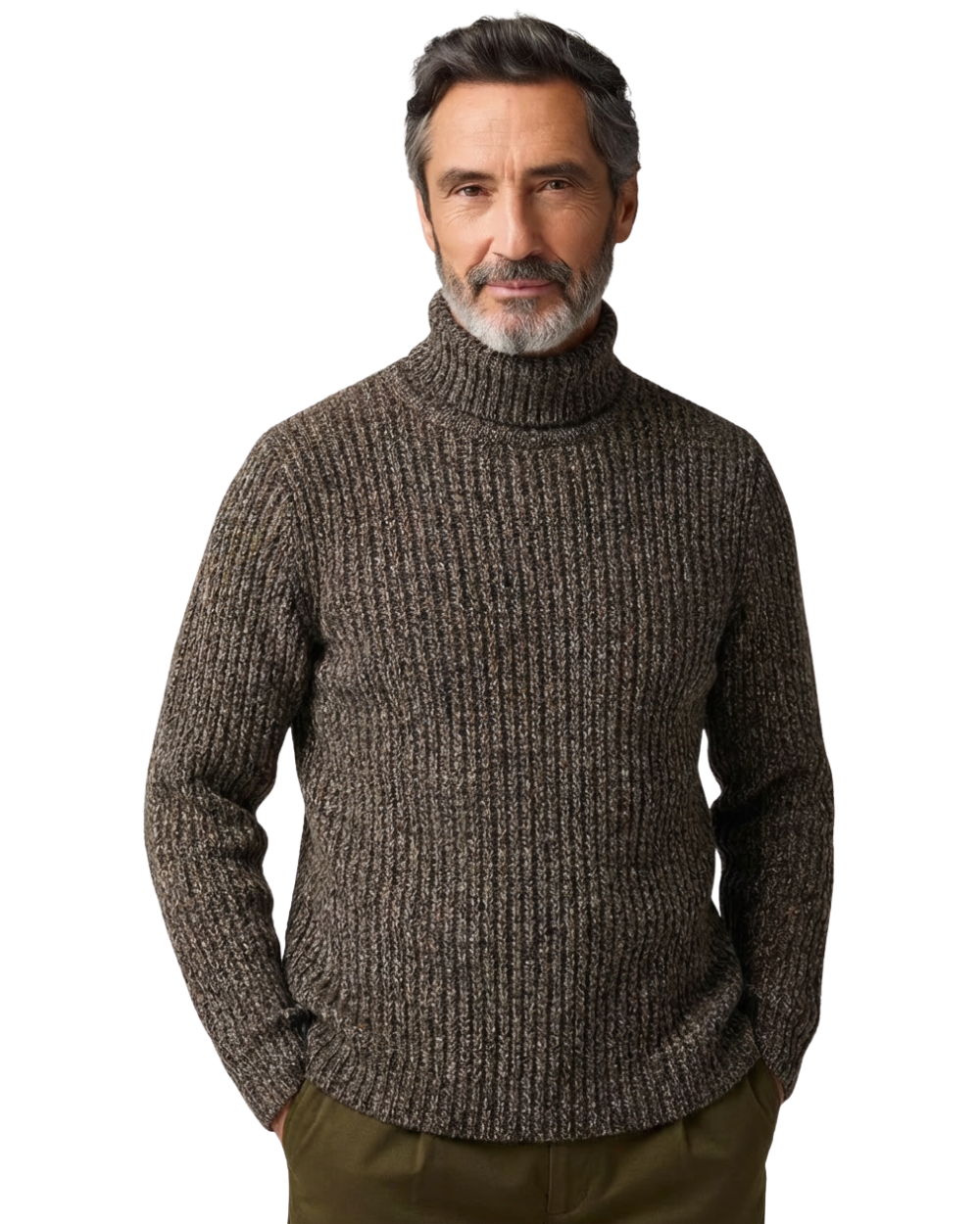 Elegante jersey de cuello alto de punto