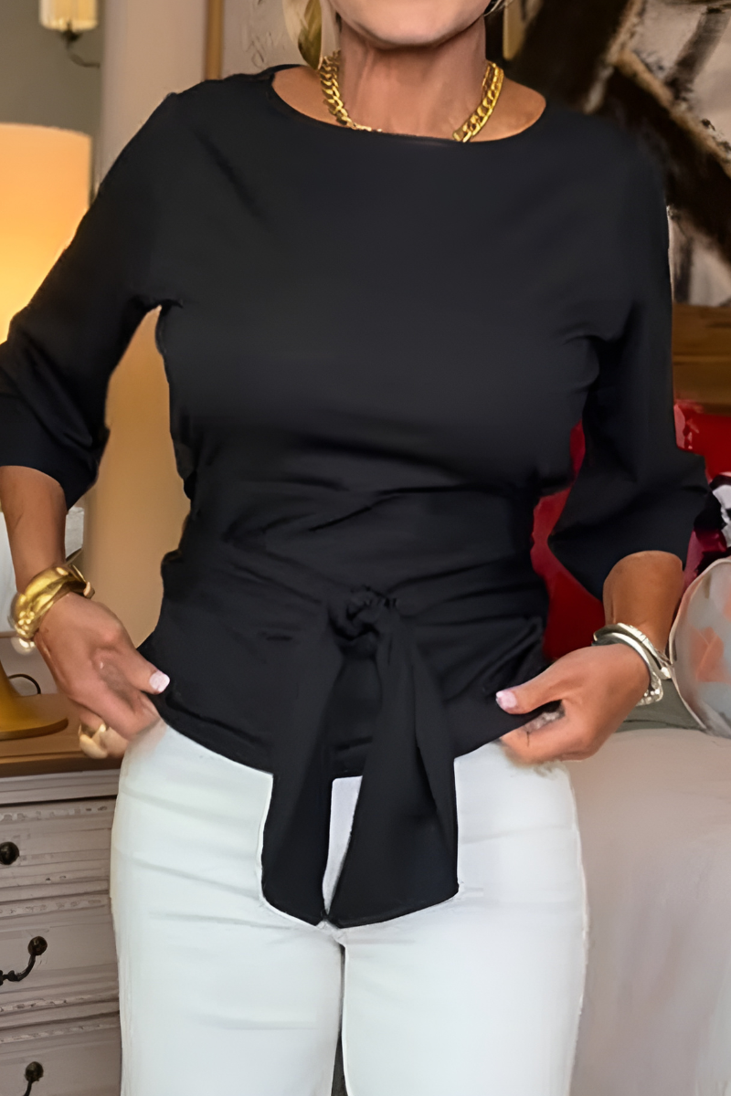 Top elegante con lazo en la cintura