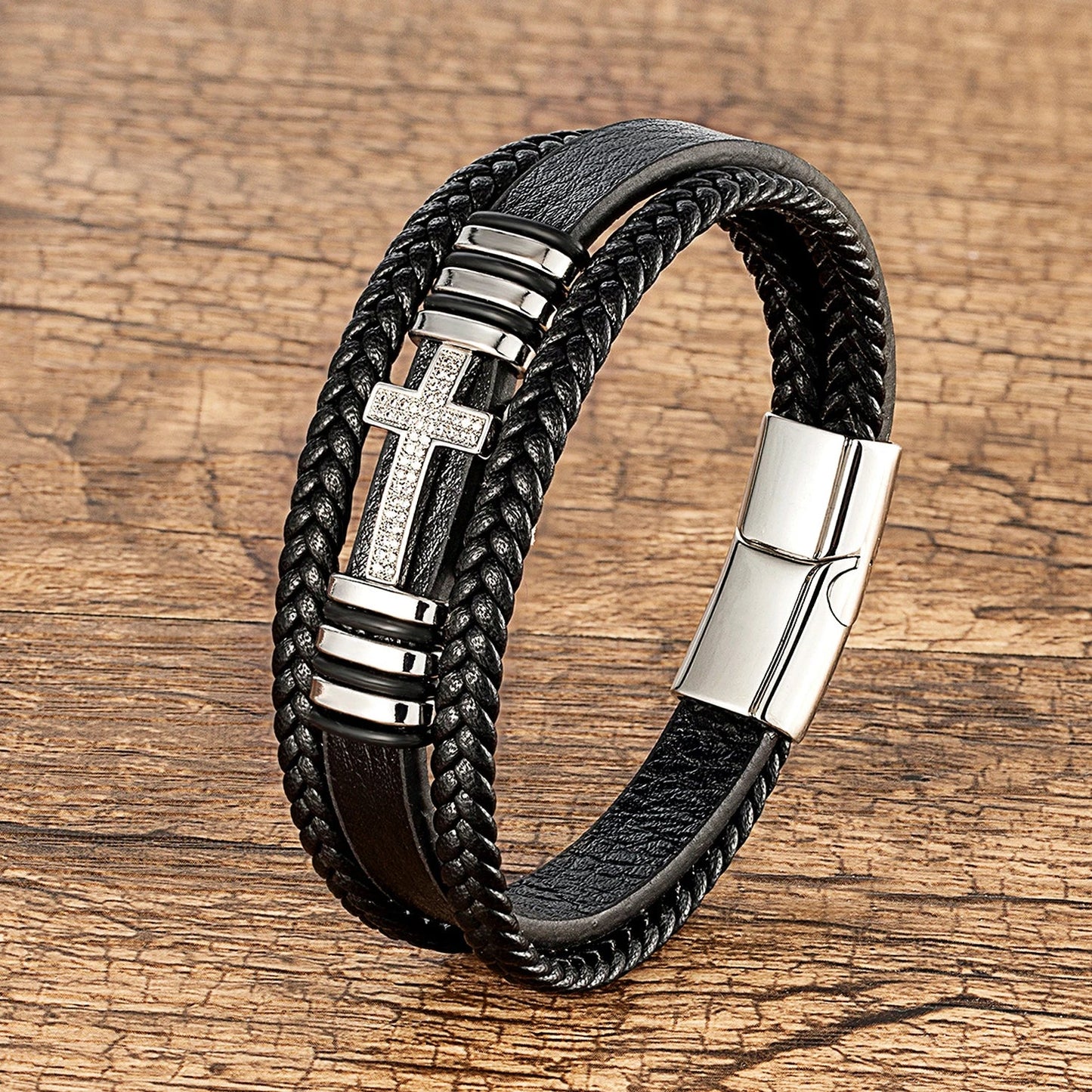 Pulsera clásica con la Cruz de Jesús