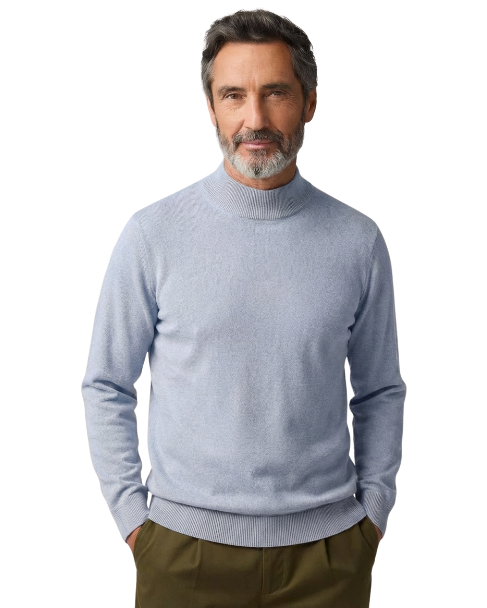 Jersey de cachemira con cuello medio alto
