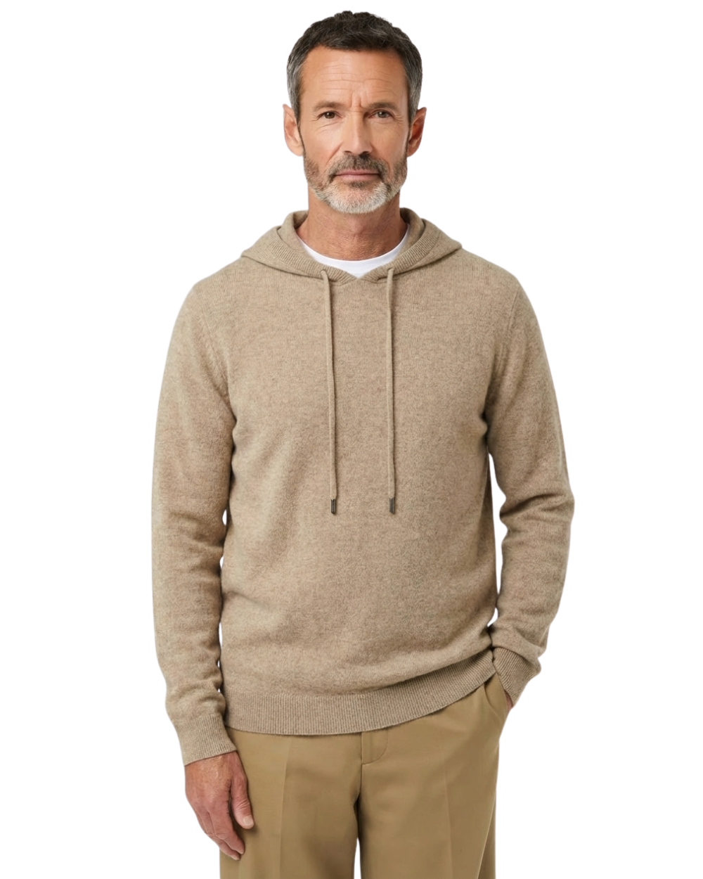 Elegante sudadera con capucha de lana australiana