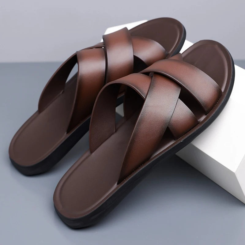Zapatillas de cuero elegantes para hombre