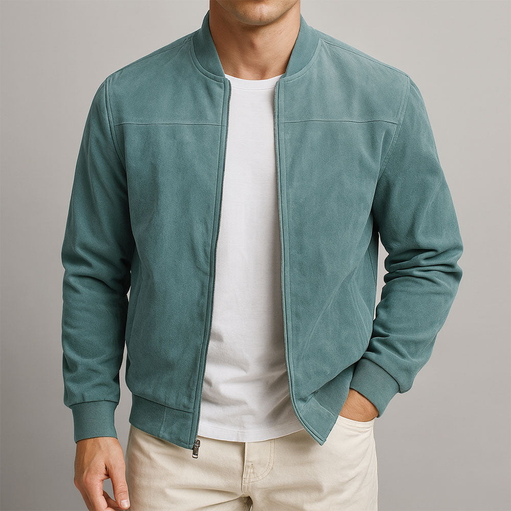 Elegante chaqueta de ante