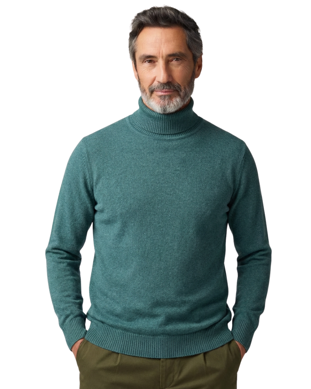 Jersey de cuello alto informal de lana