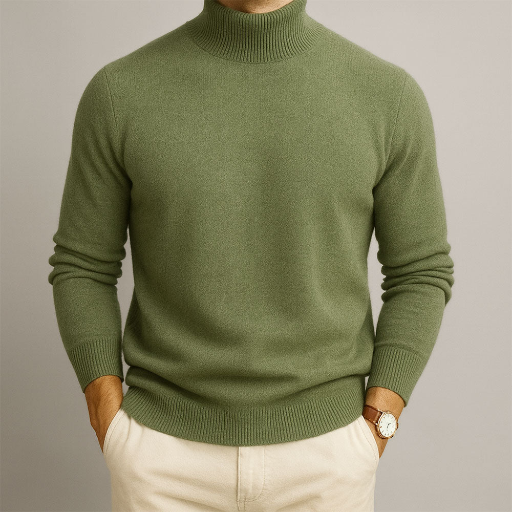 Elegante jersey de cuello alto para hombre