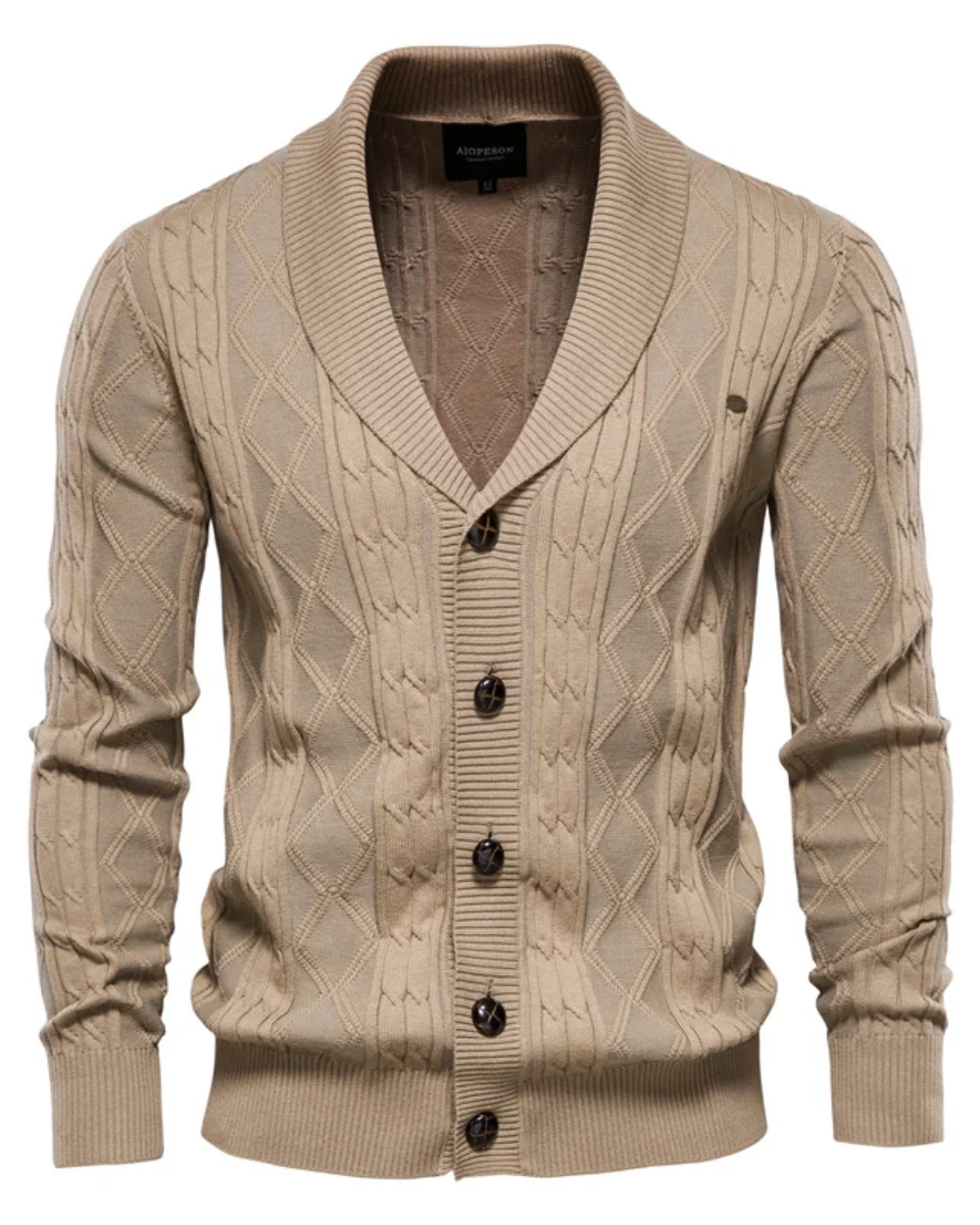 Cárdigan de lujo con botones para hombre