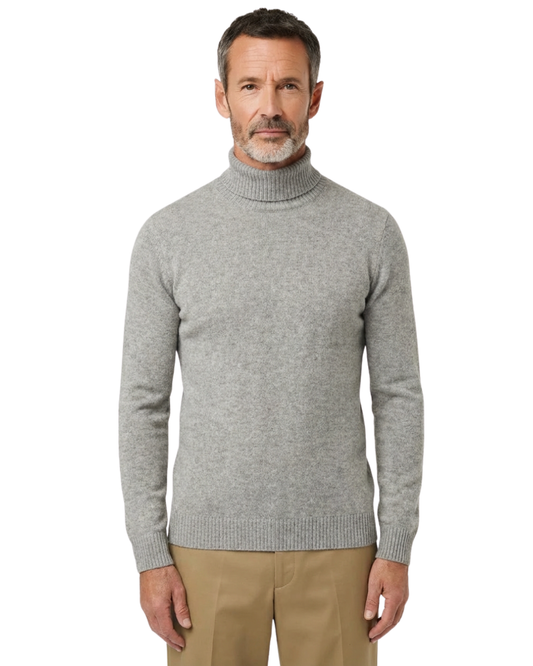Jersey de cuello alto de lana merino de Viena