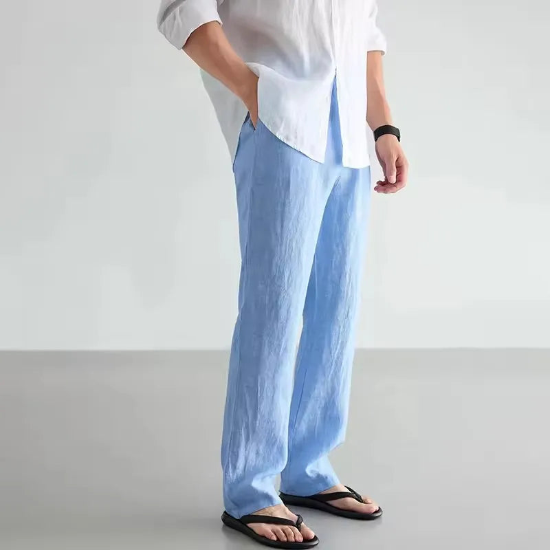 Pantalones elegantes de lino transpirable