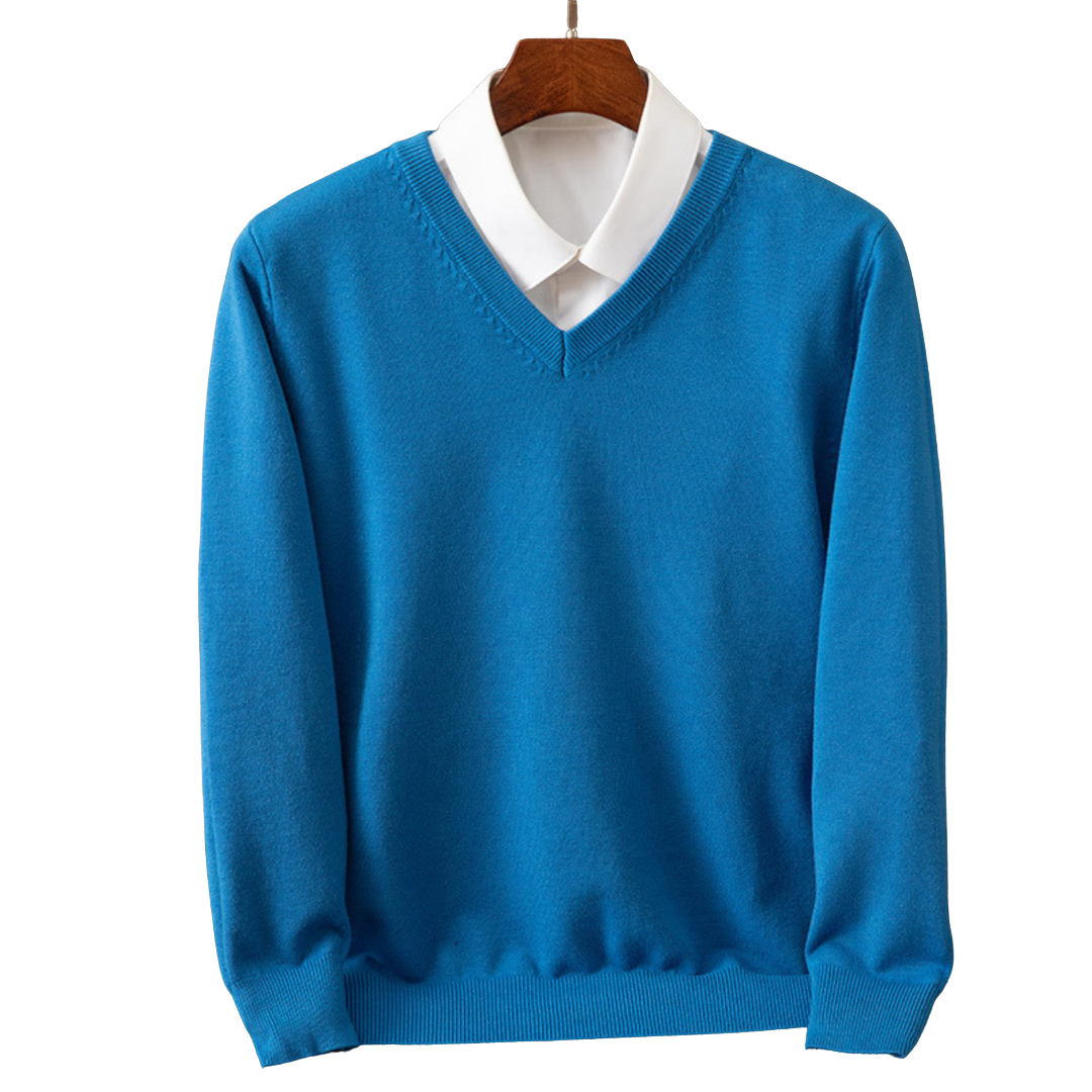 Elegante jersey de cachemira con cuello en V