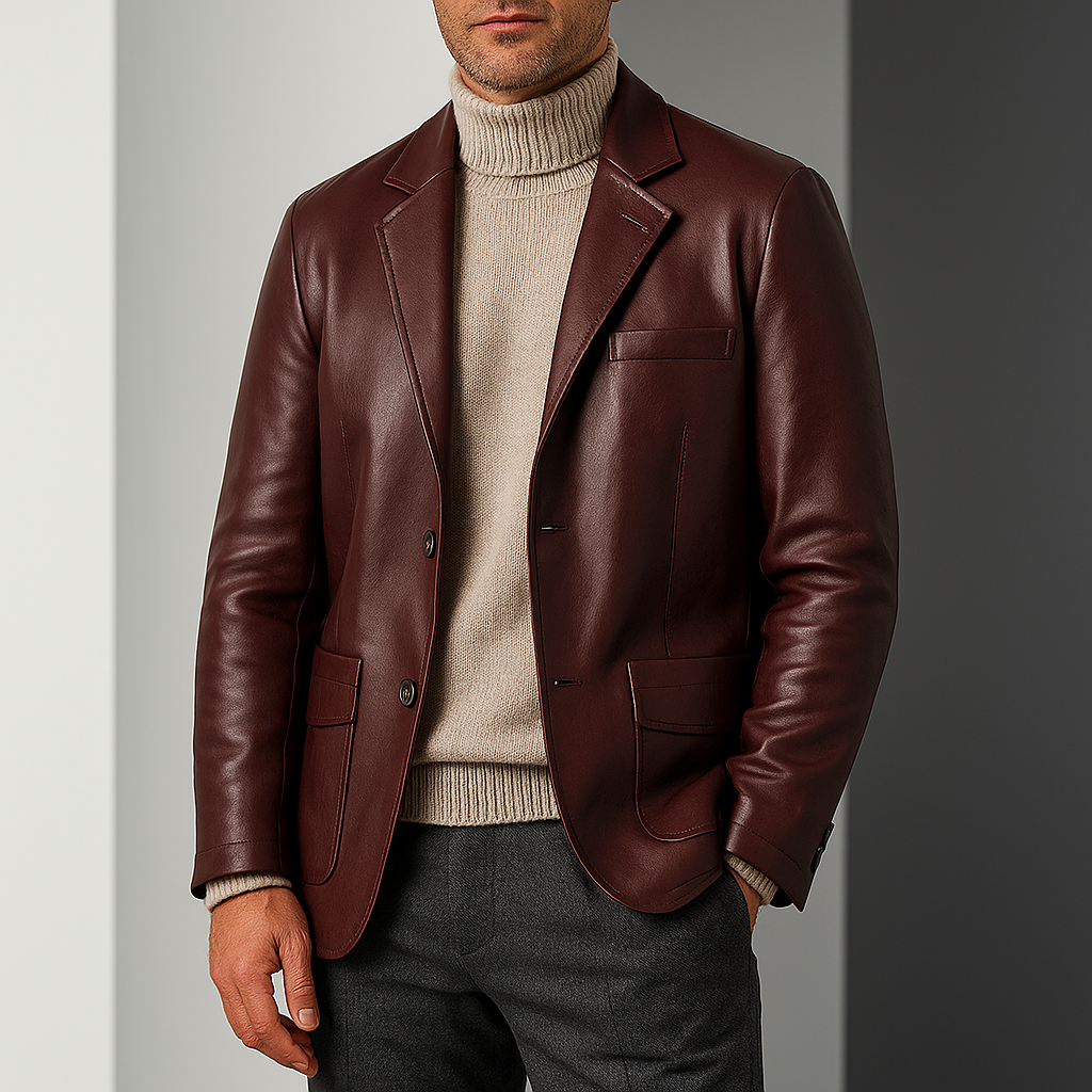 Elegante Blazer de piel para hombre