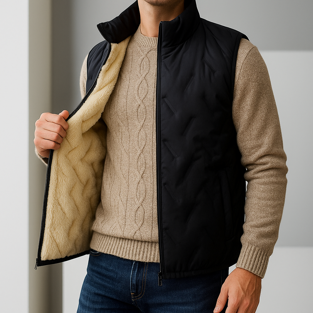 Elegante chaleco de sherpa