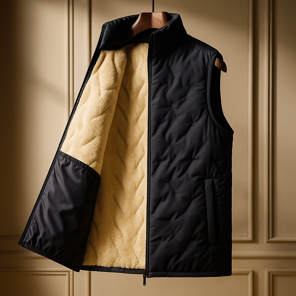 Elegante chaleco de sherpa