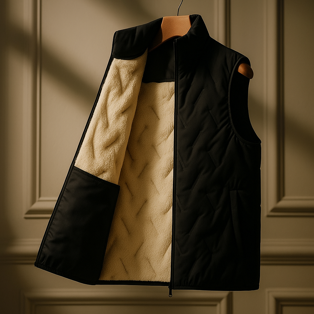 Elegante chaleco de sherpa