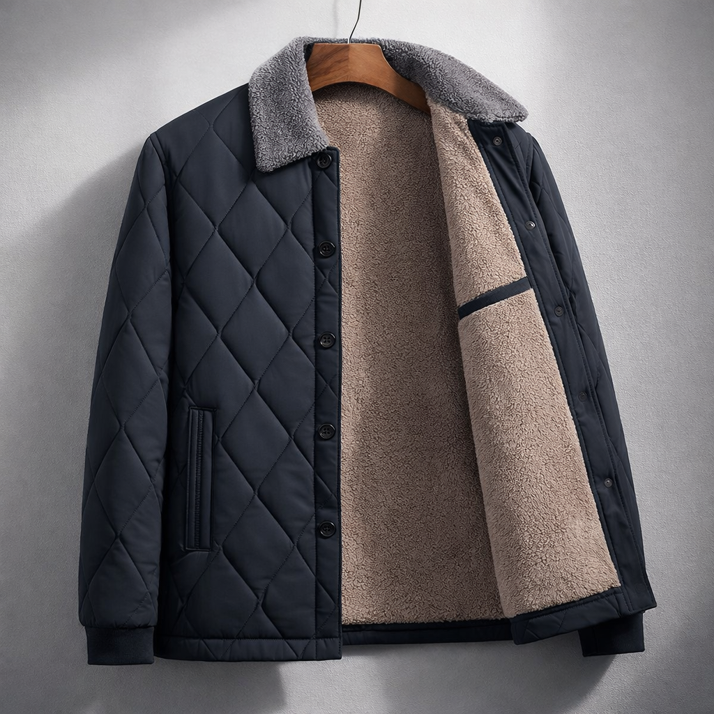 Elegante chaqueta bomber acolchada de forro polar