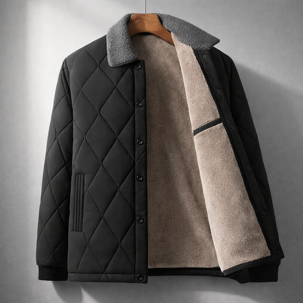 Elegante chaqueta bomber acolchada de forro polar