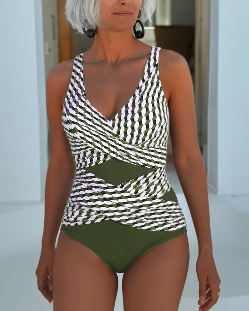 Traje de baño con diseño cruzado para uso casual en el resort