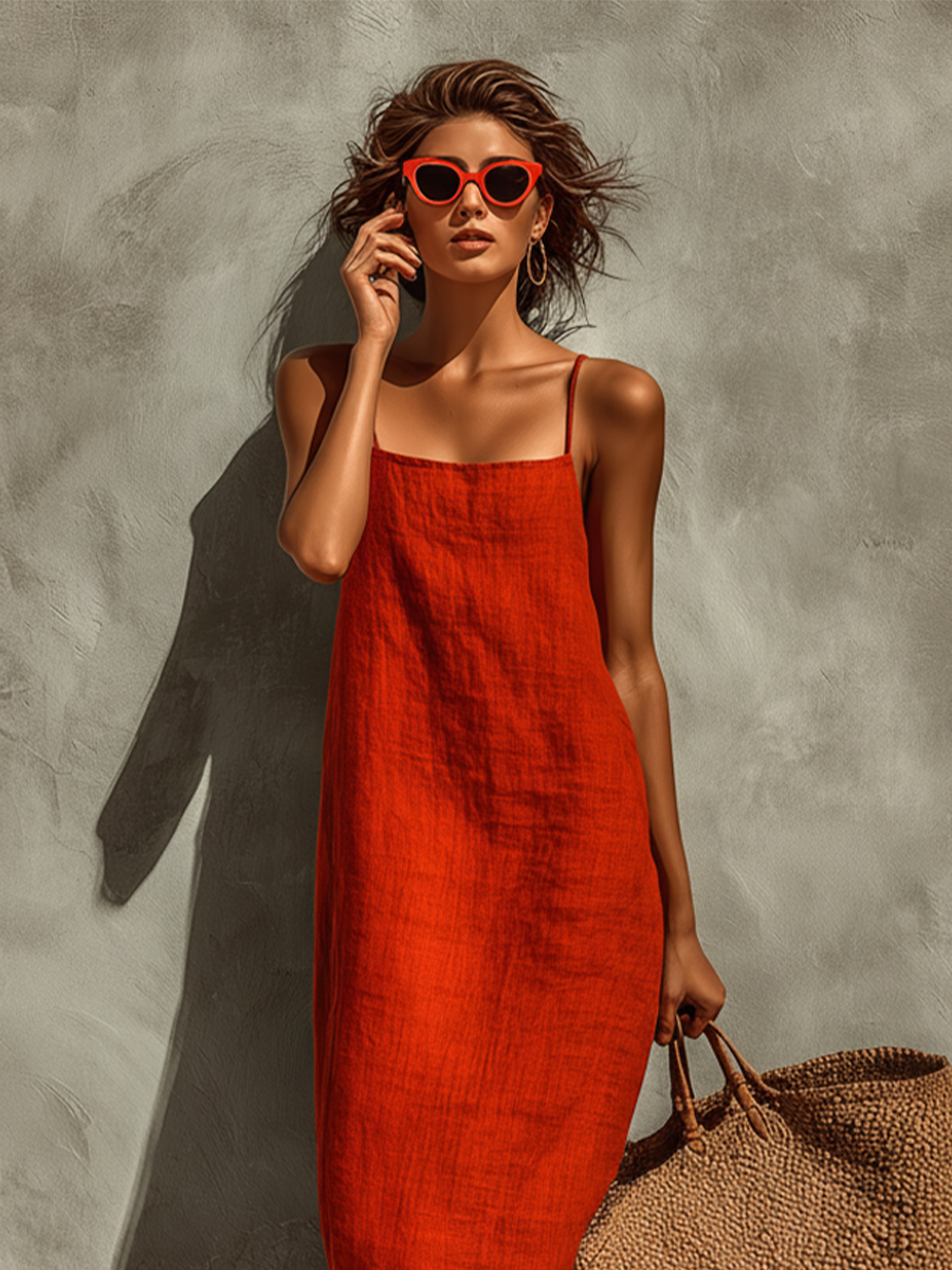 Vestido boho fluido de algodón