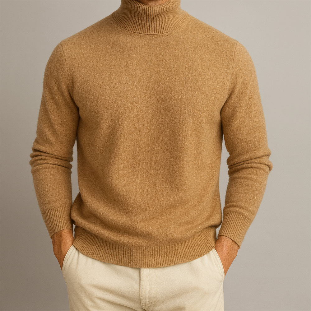 Elegante jersey de cuello alto para hombre