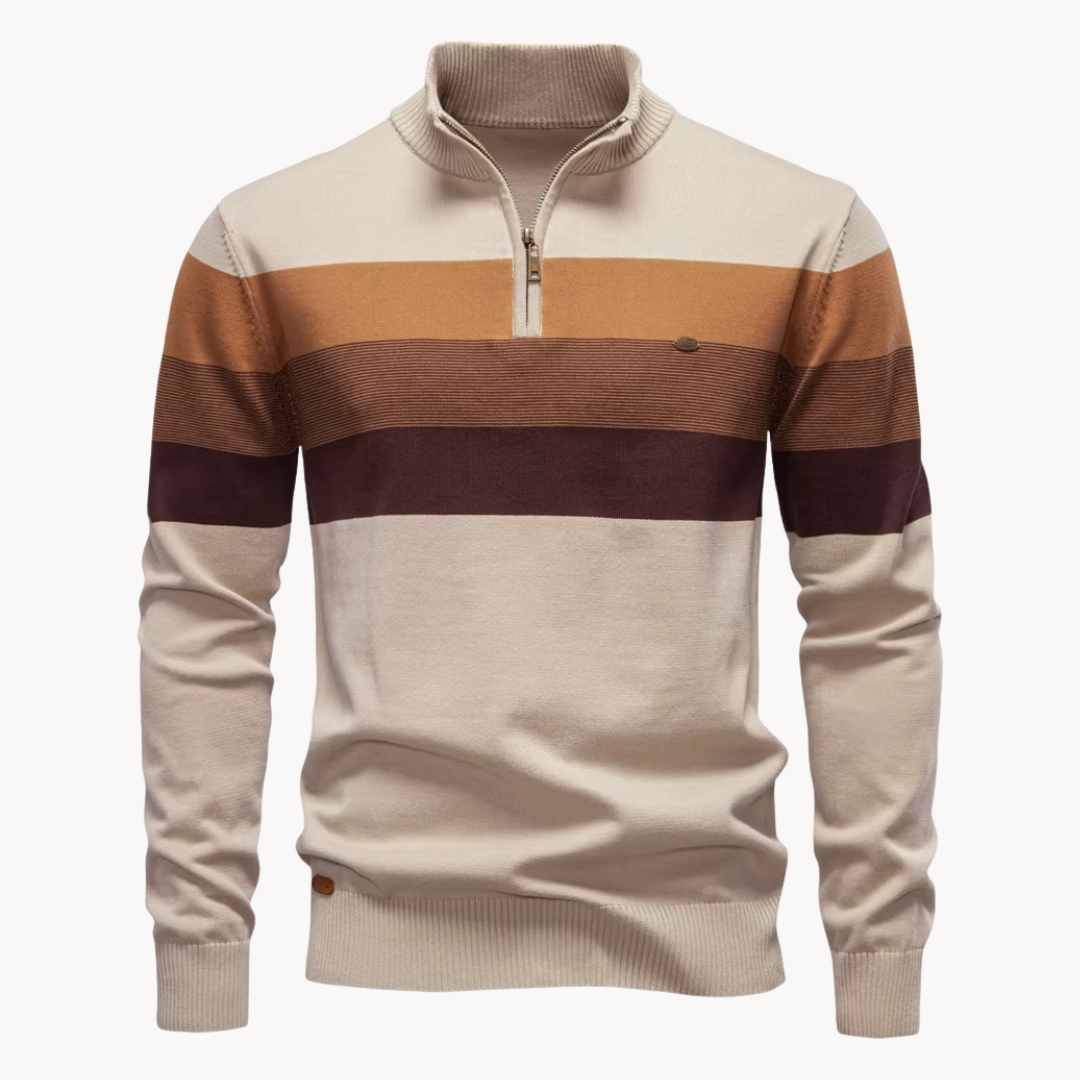 Elegante jersey de algodón con cremallera