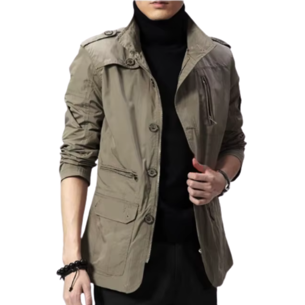 Elegante chaqueta cortaviento