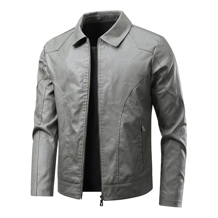 Elegante chaqueta motera de cuero