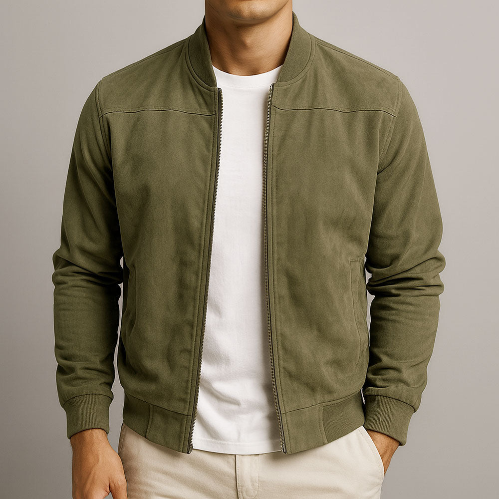 Elegante chaqueta de ante