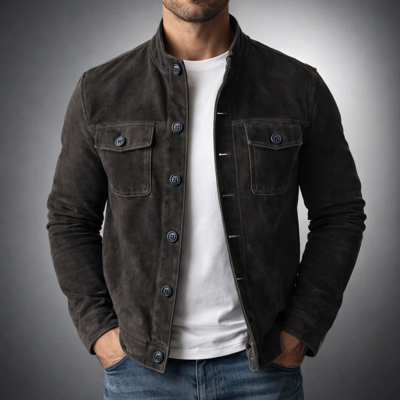 Elegante chaqueta de ante