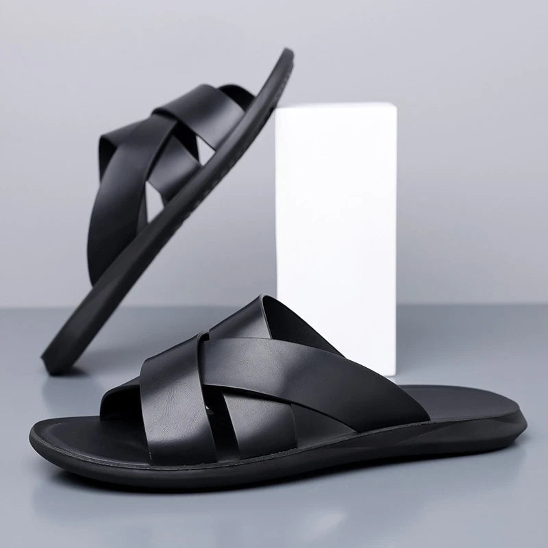 Zapatillas de cuero elegantes para hombre
