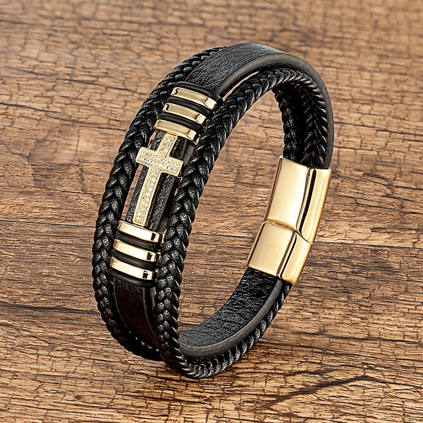 Pulsera clásica con la Cruz de Jesús