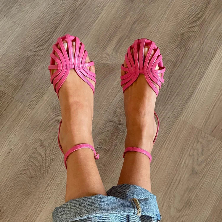 Sandalias Doradas con Tira al Tobillo