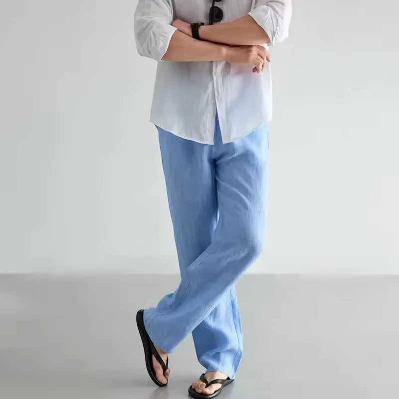 Pantalones elegantes de lino transpirable