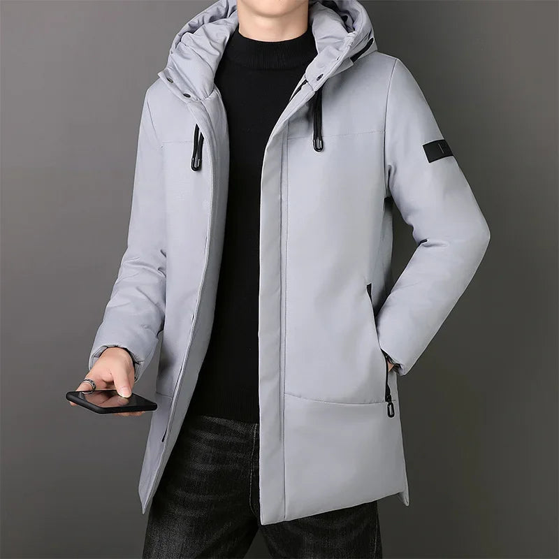 Elegante chaqueta larga para hombre