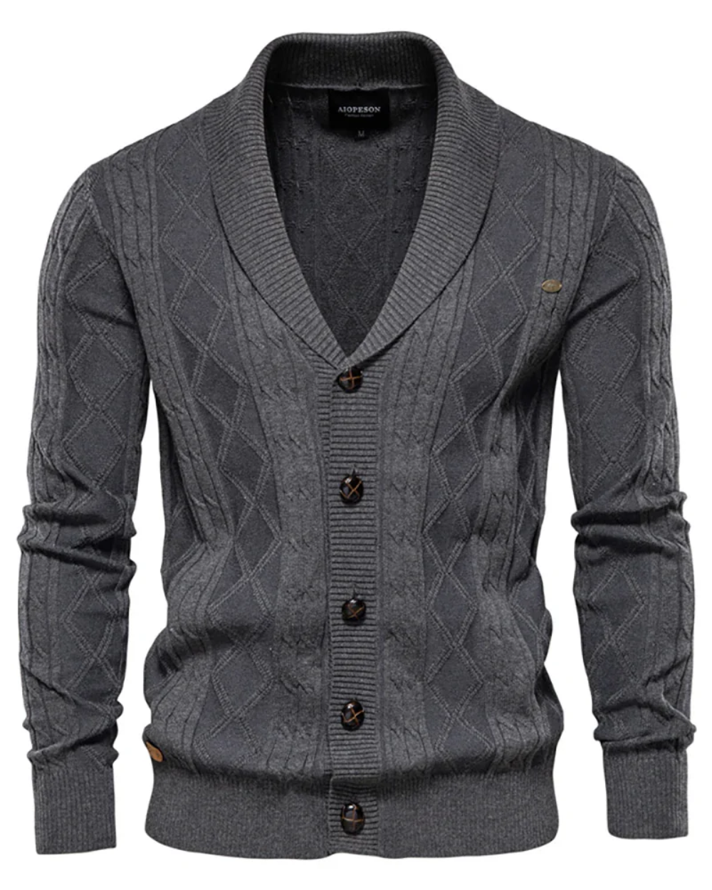 Cárdigan de lujo con botones para hombre