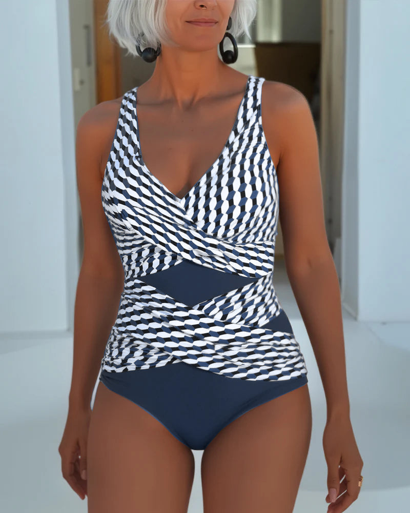 Traje de baño con diseño cruzado para uso casual en el resort