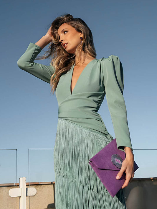Vestido de flecos
