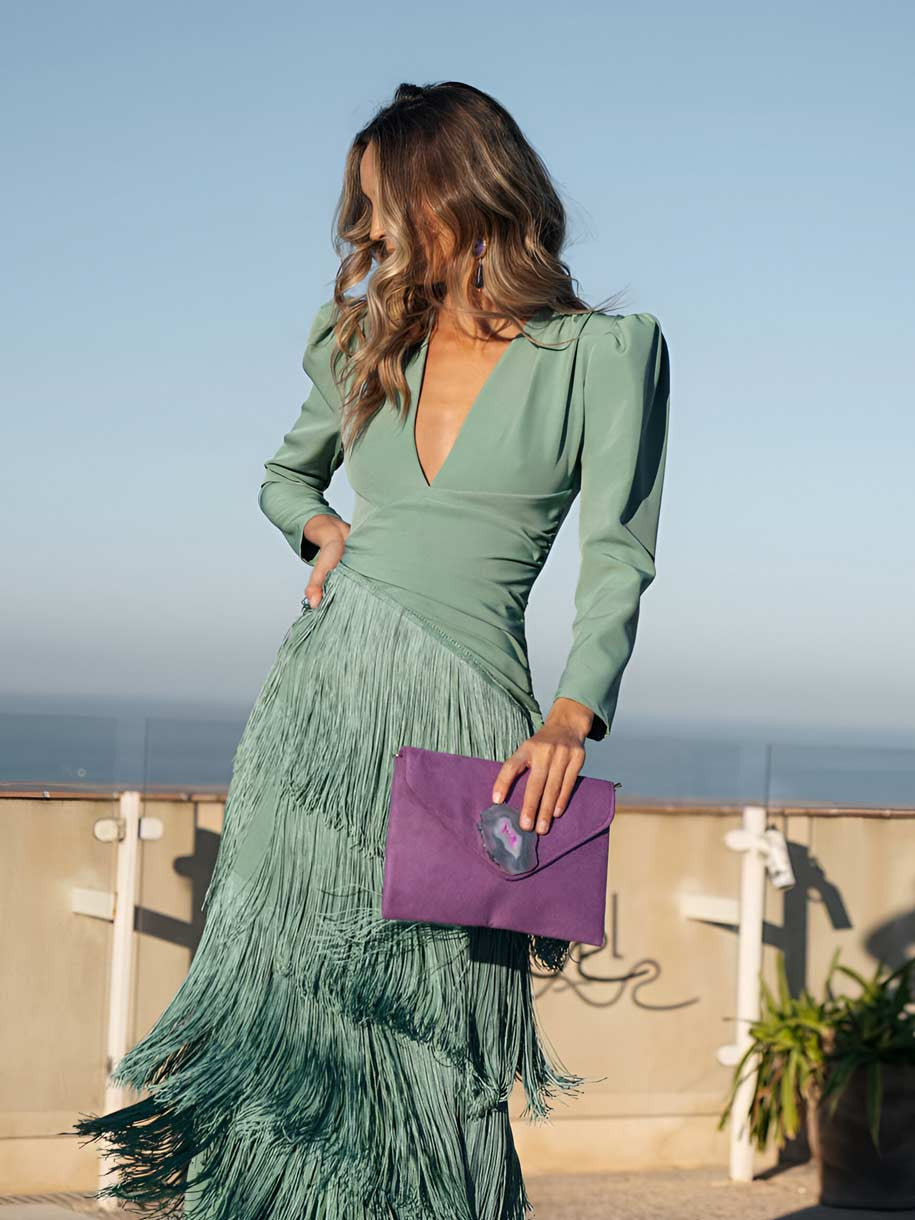 Vestido de flecos