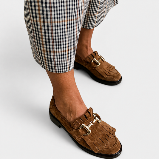 Fleur™ | Mocasines Marrones de Punta Redonda