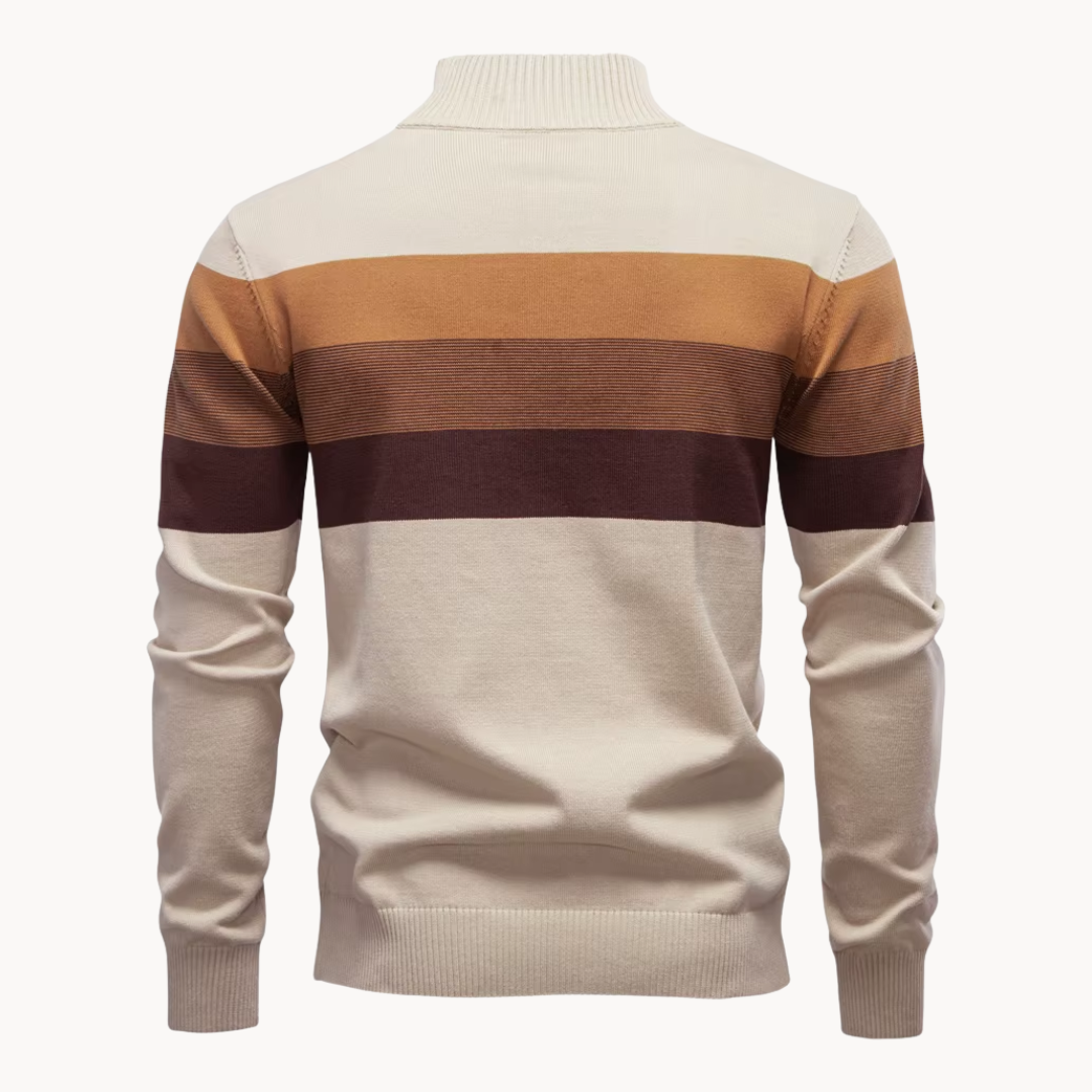 Elegante jersey de algodón con cremallera