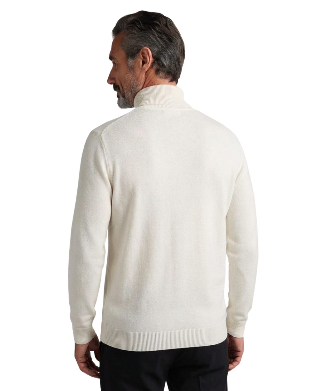 Elegante jersey de cuello alto de algodón