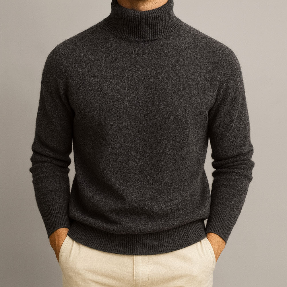 Elegante jersey de cuello alto para hombre